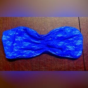 VS PINK bandeau blue lace Medium Coquette Whimsigoth Romantic‎ Fairy